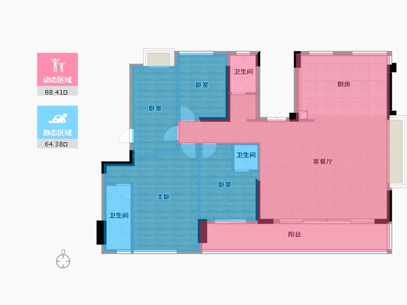 福建省-福州市-建总江南尚璟-139.63-户型库-动静分区