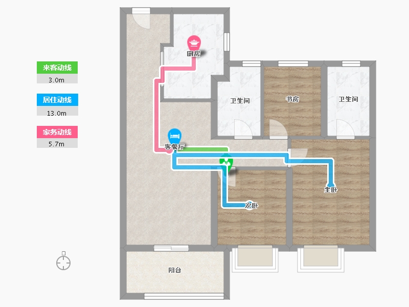 上海-上海市-雍汇庭-80.00-户型库-动静线