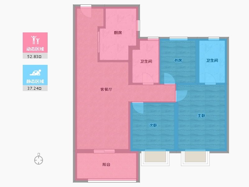 上海-上海市-雍汇庭-80.00-户型库-动静分区