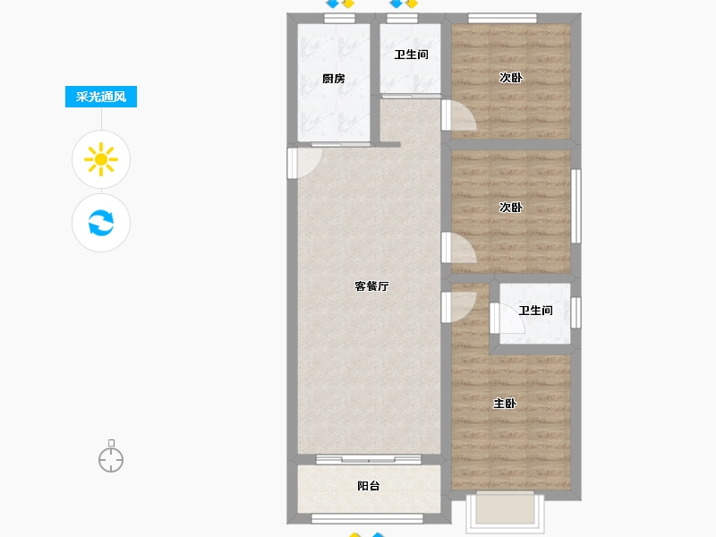 甘肃省-庆阳市-学熙府-79.41-户型库-采光通风