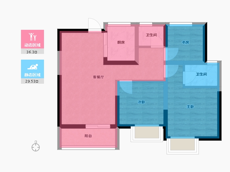 湖北省-武汉市-光明府-57.31-户型库-动静分区