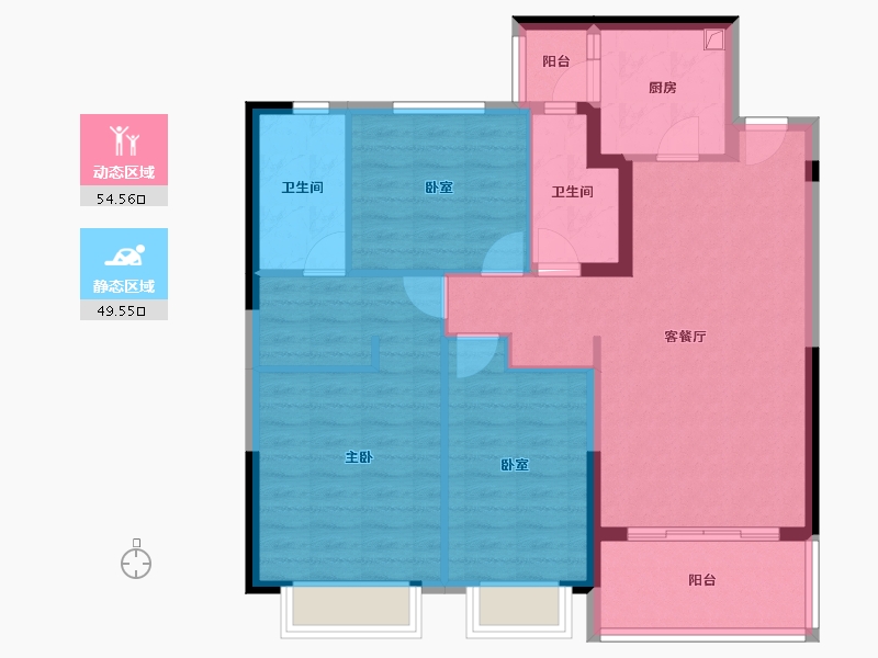 浙江省-嘉兴市-嘉兴御景湾-93.52-户型库-动静分区