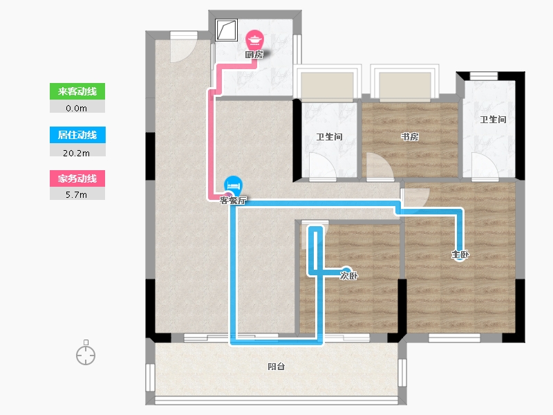 湖北省-宜昌市-康居●阳光城-86.93-户型库-动静线