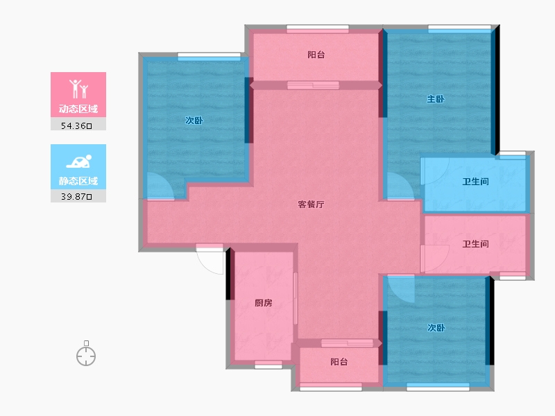 四川省-成都市-中国铁建青羊樾府-83.59-户型库-动静分区