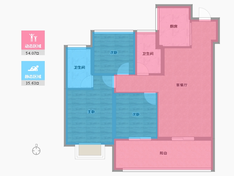 安徽省-合肥市-国贸璟原-79.99-户型库-动静分区