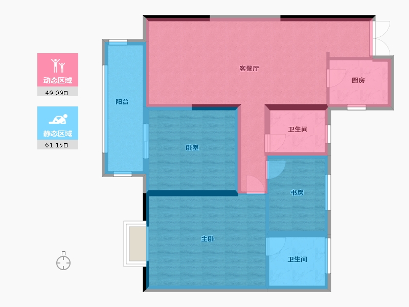 江苏省-常州市-文雅苑-98.43-户型库-动静分区