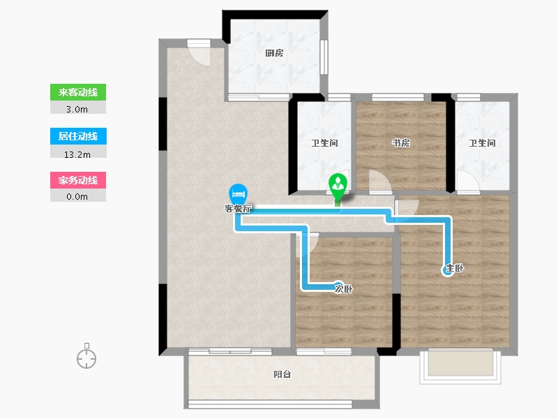 湖北省-武汉市-新城桃李郡-89.00-户型库-动静线