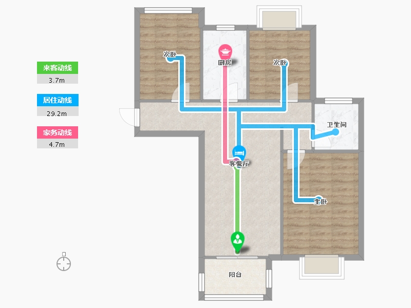 江苏省-无锡市-融创兰园溪岸景园二区-83.36-户型库-动静线