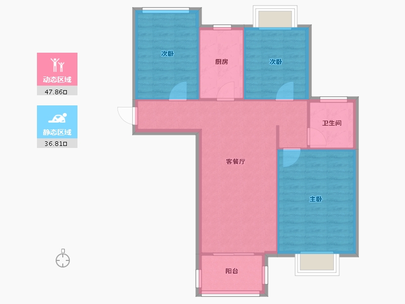 江苏省-无锡市-融创兰园溪岸景园二区-83.36-户型库-动静分区