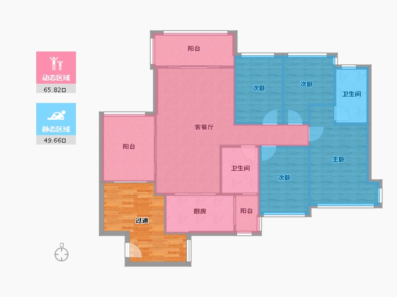 广东省-广州市-深航花园-96.96-户型库-动静分区