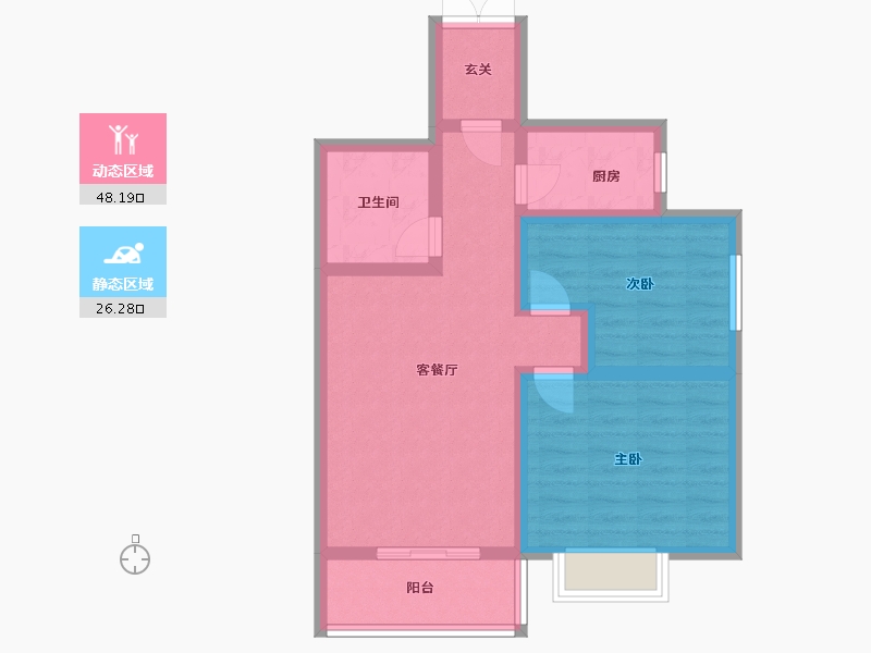 甘肃省-天水市-公园佳苑-72.25-户型库-动静分区