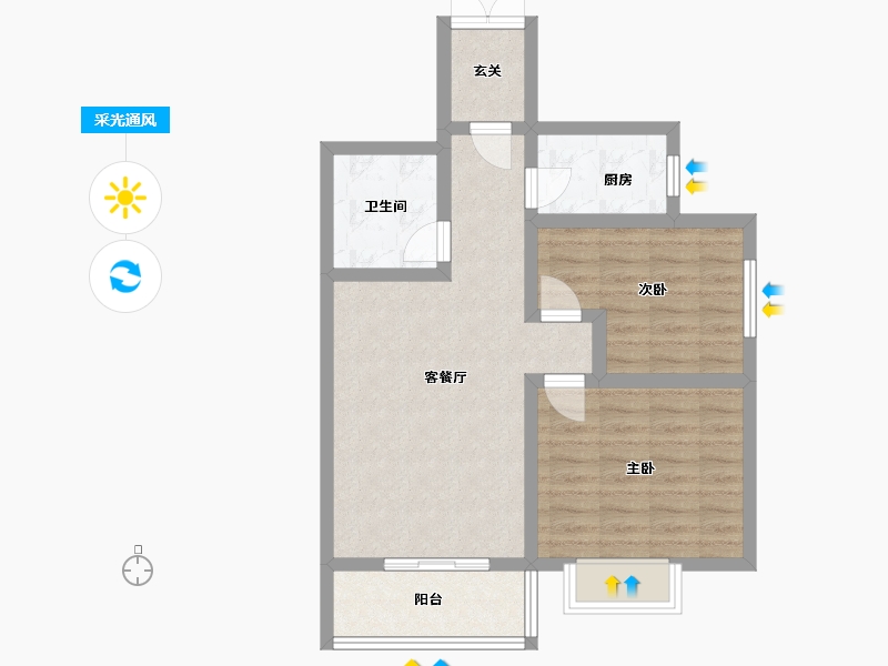 甘肃省-天水市-公园佳苑-72.25-户型库-采光通风