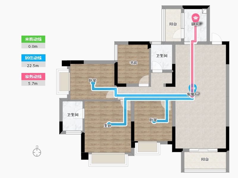 四川省-成都市-川网国际花园-100.78-户型库-动静线