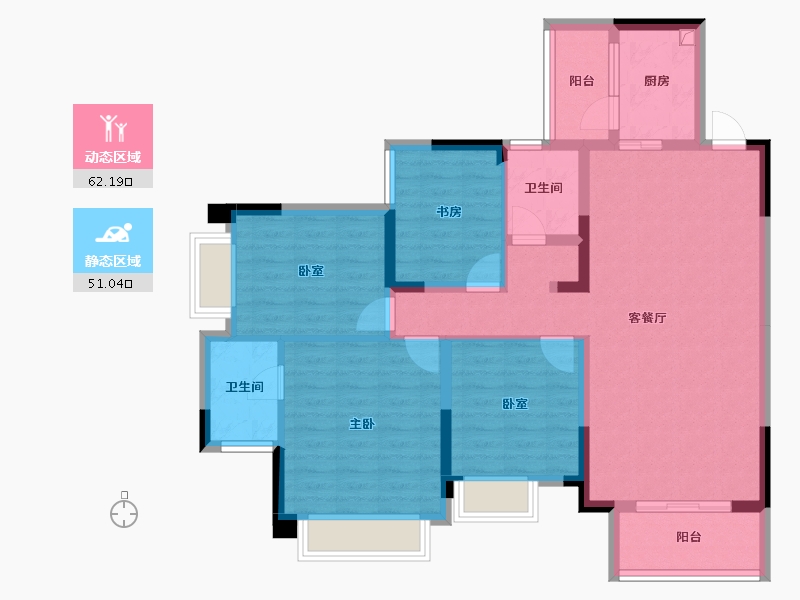 四川省-成都市-川网国际花园-100.78-户型库-动静分区