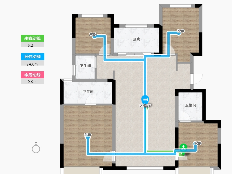 内蒙古自治区-通辽市-水墨嘉华-117.00-户型库-动静线