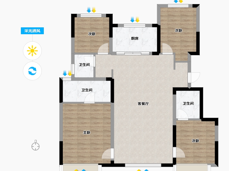 内蒙古自治区-通辽市-水墨嘉华-117.00-户型库-采光通风