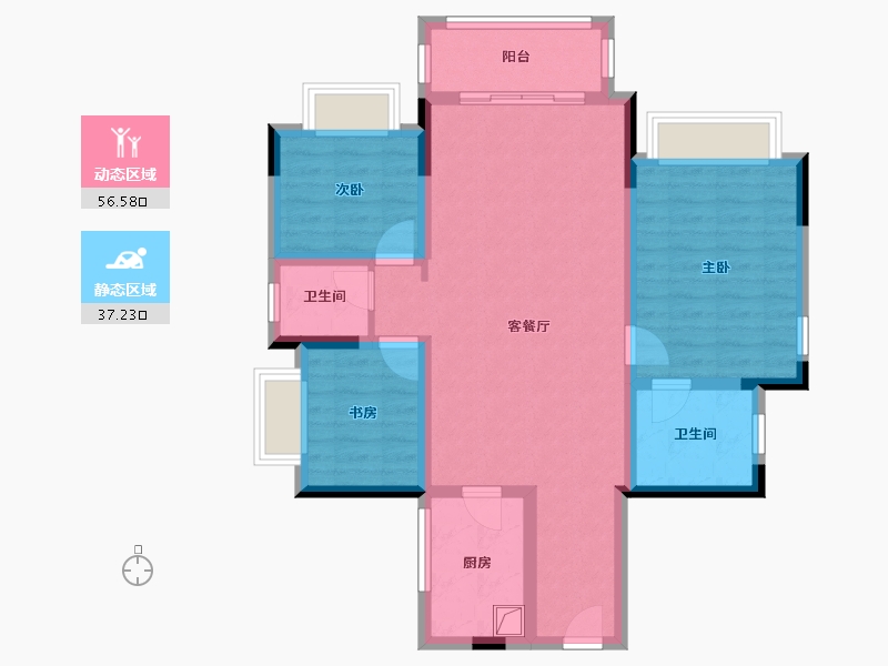 四川省-泸州市-三溪酒城中心-91.20-户型库-动静分区