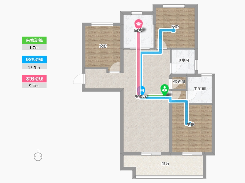 甘肃省-兰州市-万科水晶城-88.00-户型库-动静线