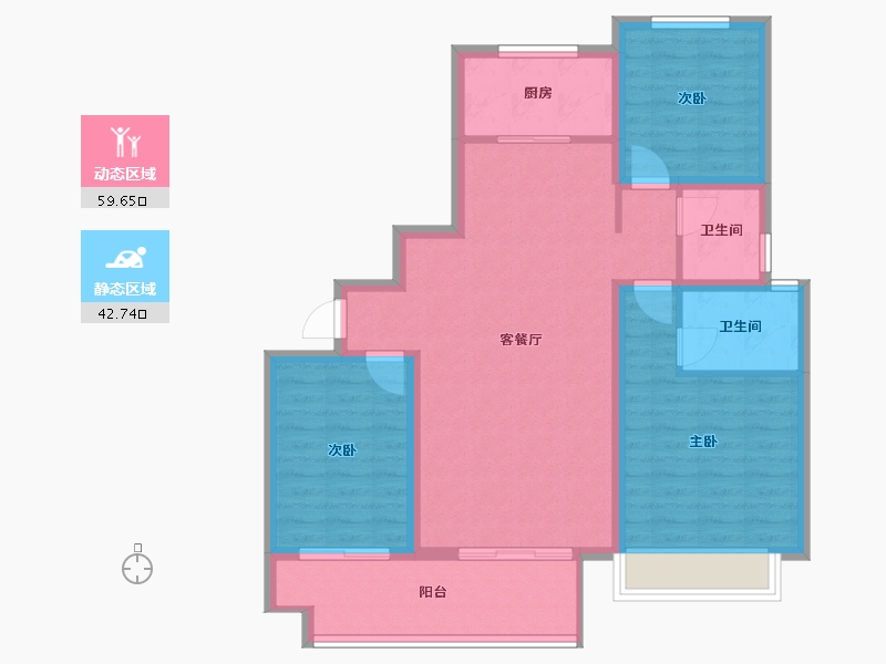 河南省-新乡市-紫宸金城-100.80-户型库-动静分区