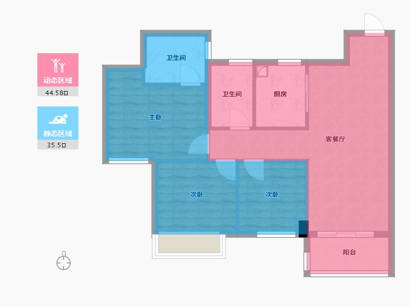 广东省-佛山市-保利中交大都汇-72.80-户型库-动静分区