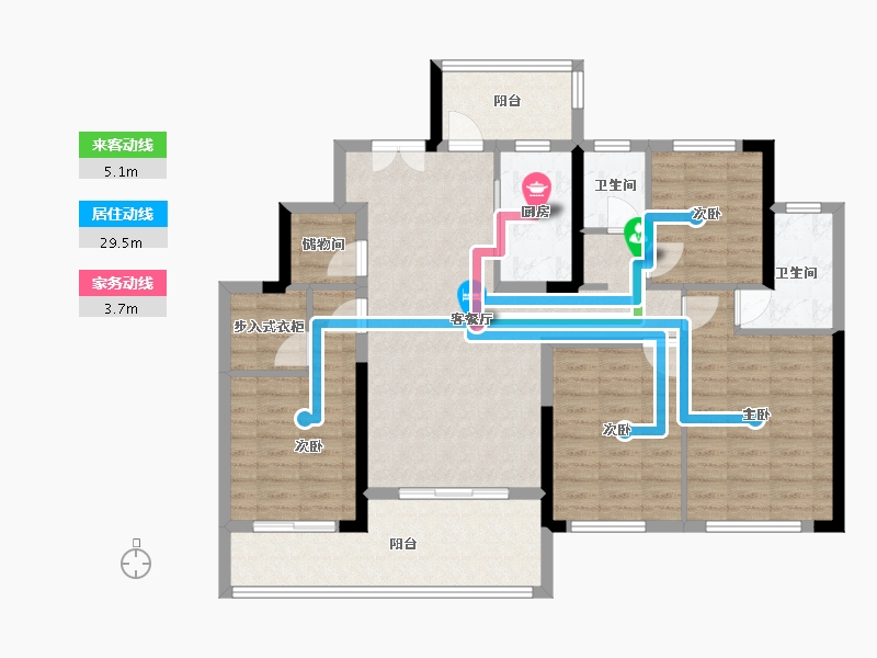 湖北省-十堰市-汉成世家-130.45-户型库-动静线