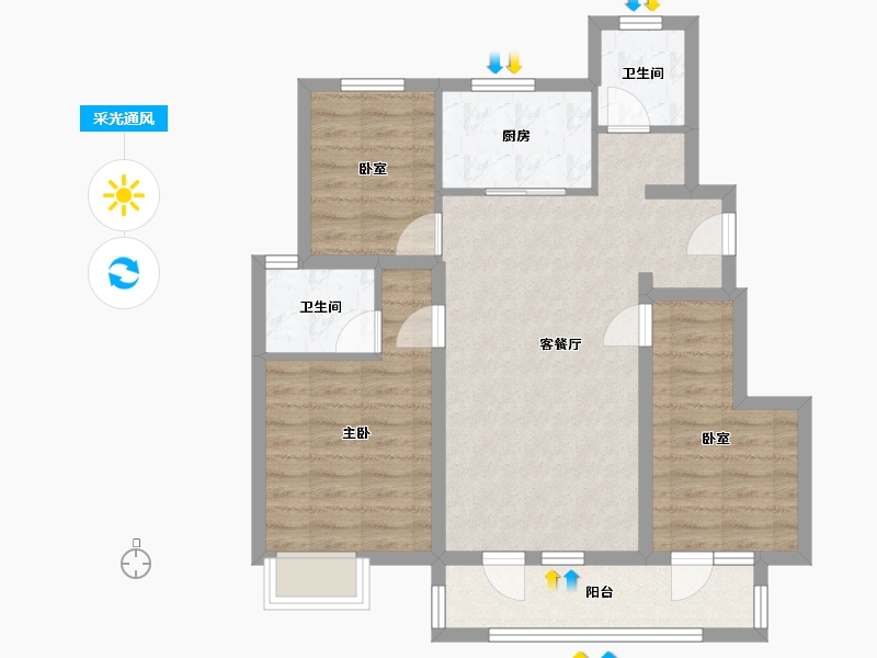 河北省-邢台市-遇建当代上品-77.92-户型库-采光通风