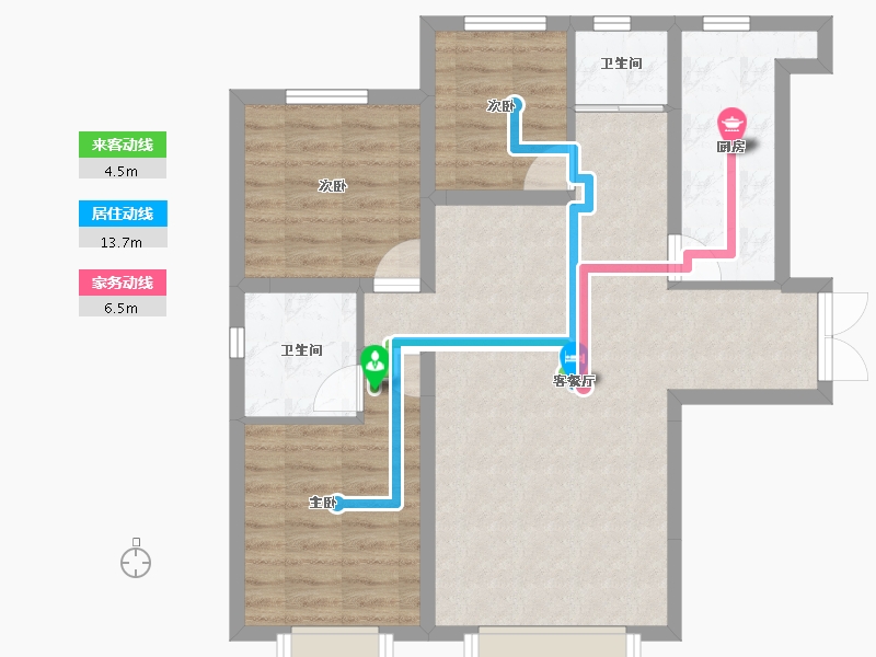 新疆维吾尔自治区-乌鲁木齐市-中建·玖悦-76.49-户型库-动静线