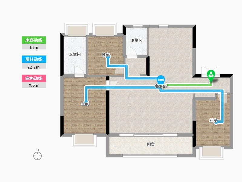 江苏省-扬州市-天璟融园-108.27-户型库-动静线