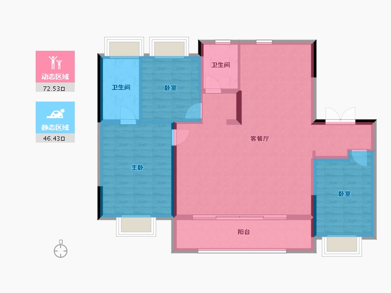 江苏省-扬州市-天璟融园-108.27-户型库-动静分区