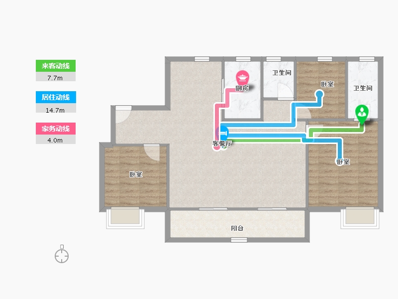 浙江省-湖州市-碧桂园云望里-92.67-户型库-动静线