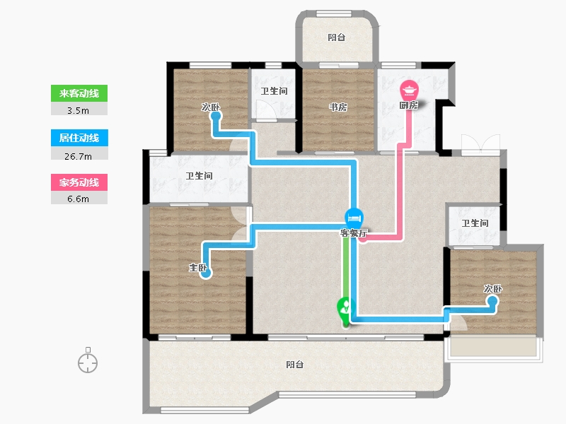 陕西省-西安市-华润置地·润玺臺-156.50-户型库-动静线