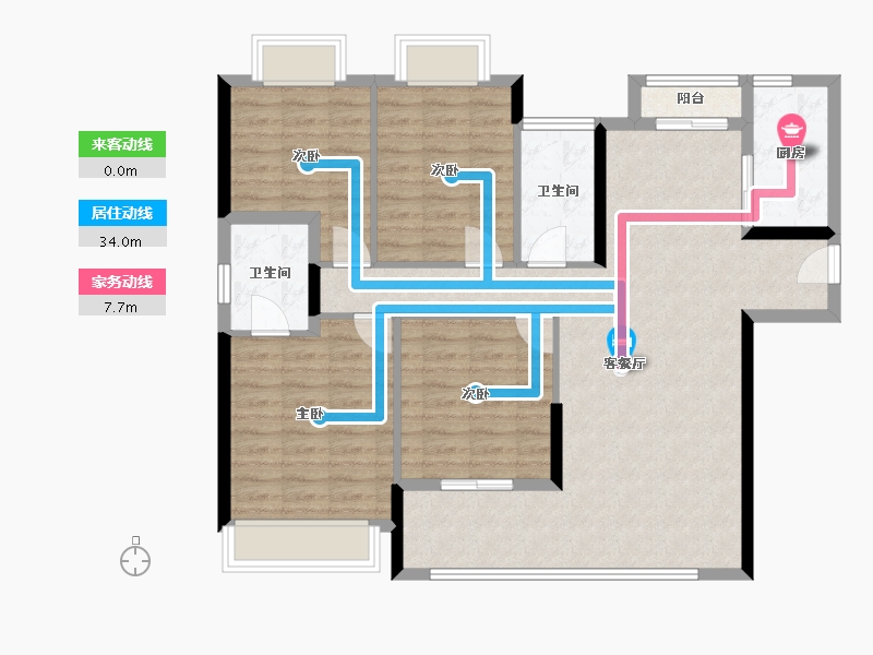 湖北省-襄阳市-津投·奥体华府-102.85-户型库-动静线