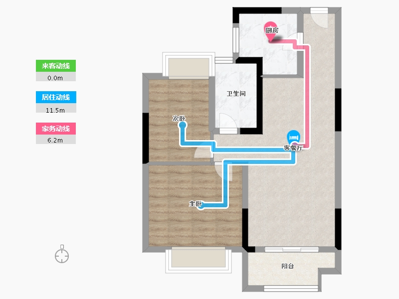 湖北省-武汉市-新城桃李郡-64.00-户型库-动静线