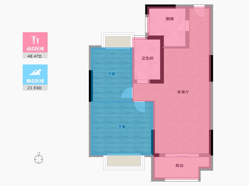 湖北省-武汉市-新城桃李郡-64.00-户型库-动静分区