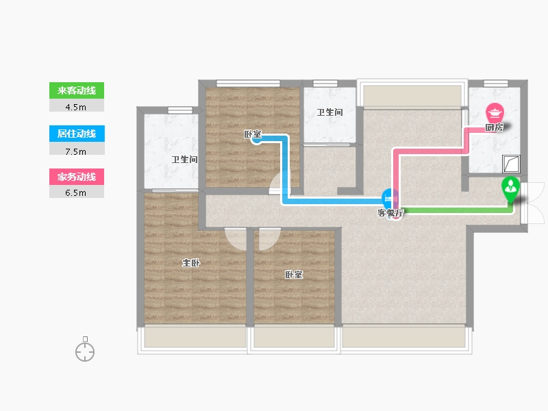 新疆维吾尔自治区-乌鲁木齐市-高铁·新城-95.33-户型库-动静线