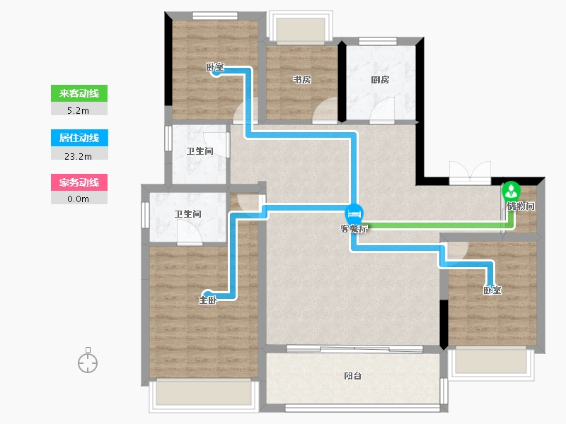 陕西省-西安市-华润置地港悦城-102.69-户型库-动静线