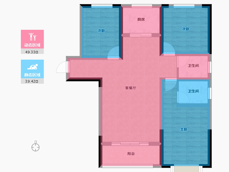 陕西省-榆林市-巨威金水熙岸-78.31-户型库-动静分区