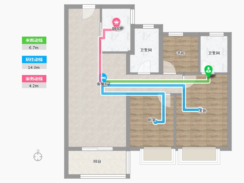 浙江省-温州市-万科大象城映象广场-76.00-户型库-动静线