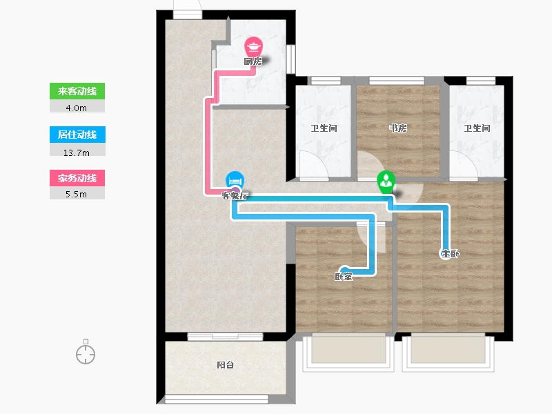 浙江省-绍兴市-星澜城-70.38-户型库-动静线