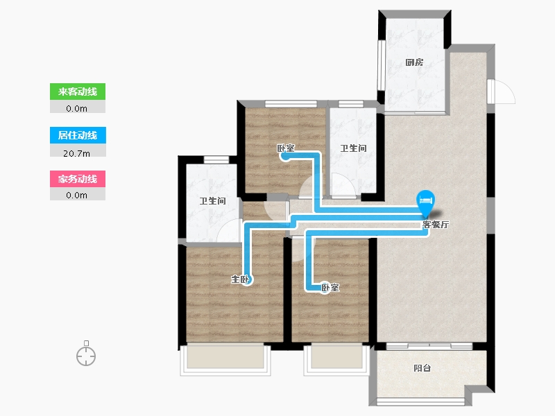 河北省-沧州市-保利拉菲公馆-79.75-户型库-动静线