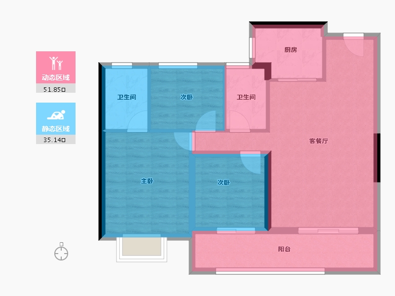 福建省-泉州市-福建一建桃源世家-77.94-户型库-动静分区