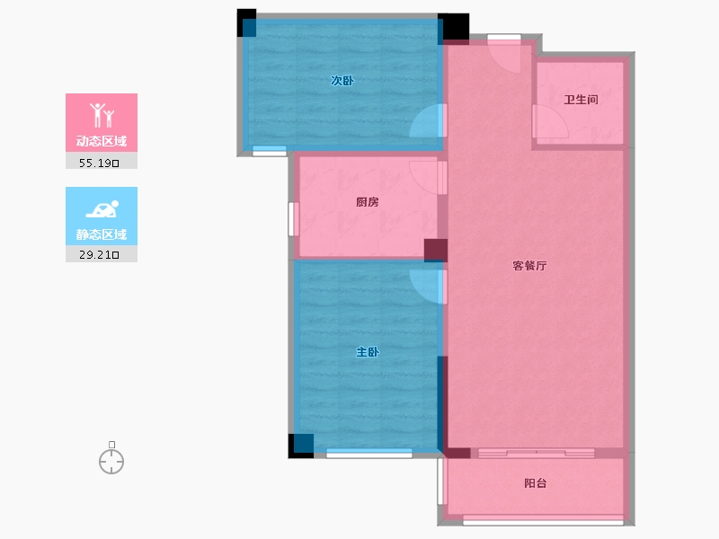 河南省-南阳市-长安福邸-75.95-户型库-动静分区