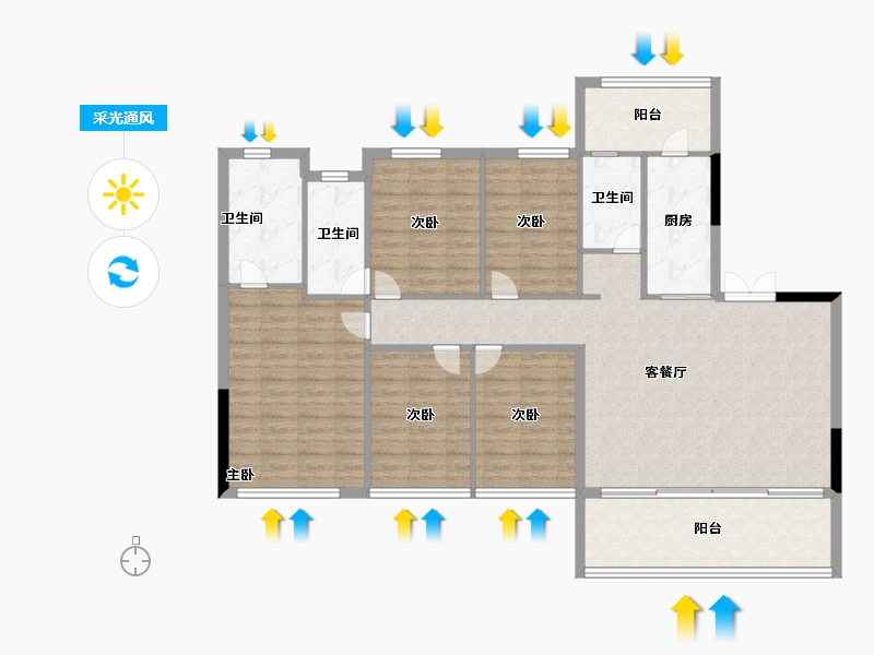 四川省-眉山市-永兴·铂金汇-131.20-户型库-采光通风