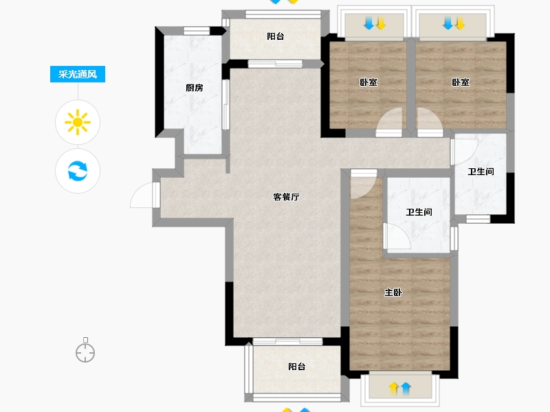 四川省-成都市-保利云上-82.78-户型库-采光通风