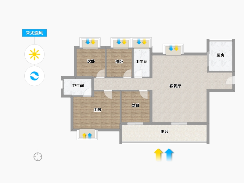 广东省-东莞市-滨海润府-108.50-户型库-采光通风