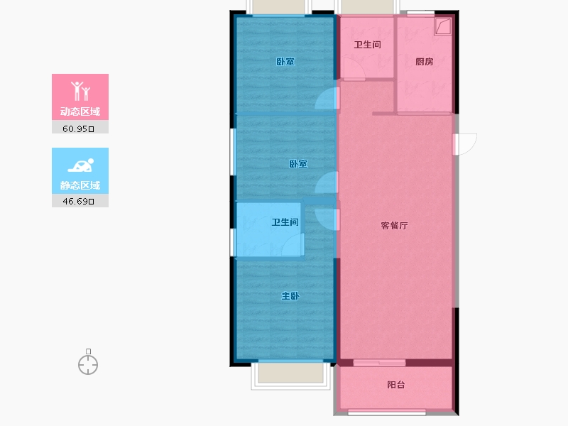 湖北省-武汉市-龙湖揽境-97.45-户型库-动静分区