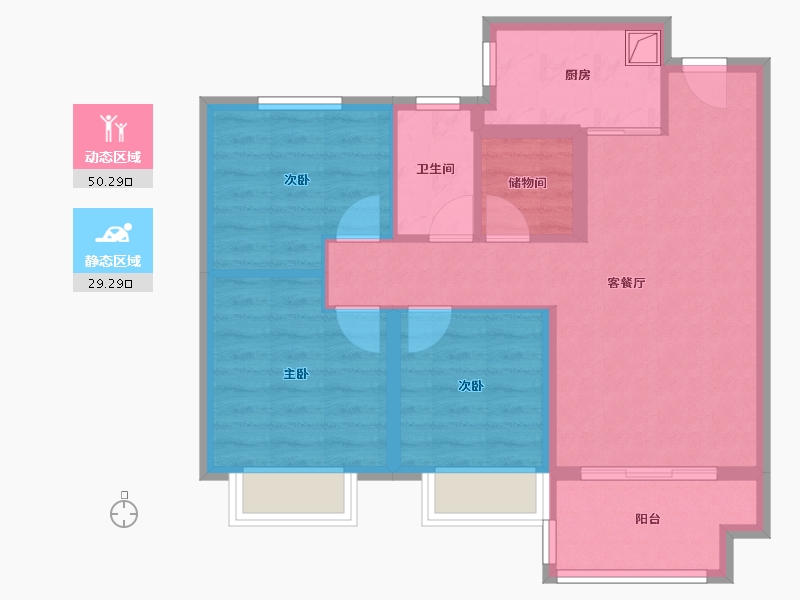 甘肃省-天水市-万达天御-71.99-户型库-动静分区