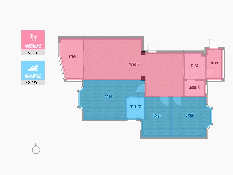 广东省-中山市-天明花园-B区-91.97-户型库-动静分区