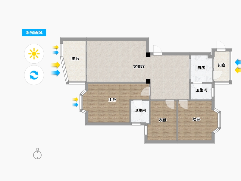 广东省-中山市-天明花园-B区-91.97-户型库-采光通风