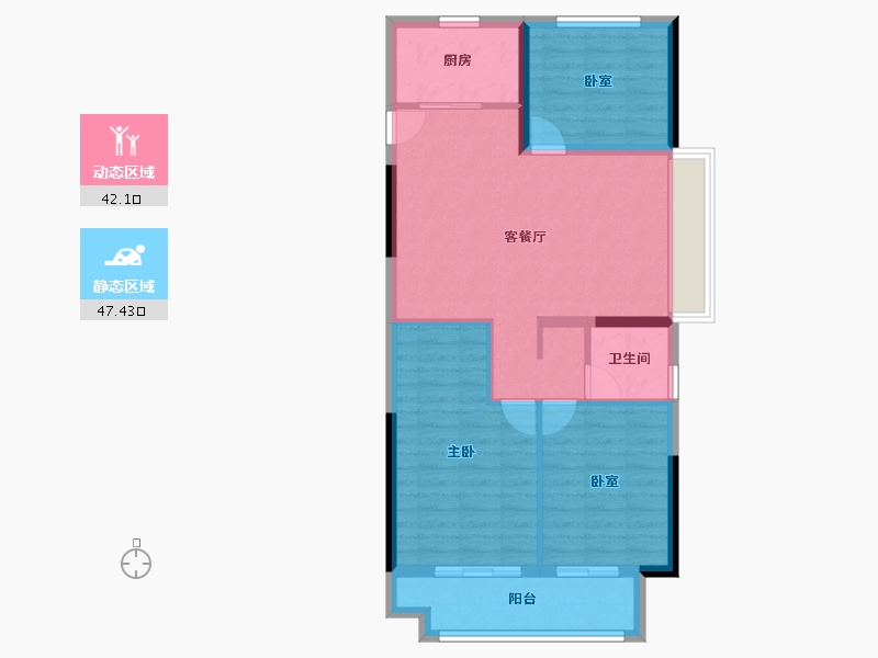 江苏省-镇江市-碧桂园凤凰城-80.80-户型库-动静分区